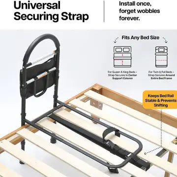 Bed Rail For Elderly Adjustable Safety Assist w/ Support