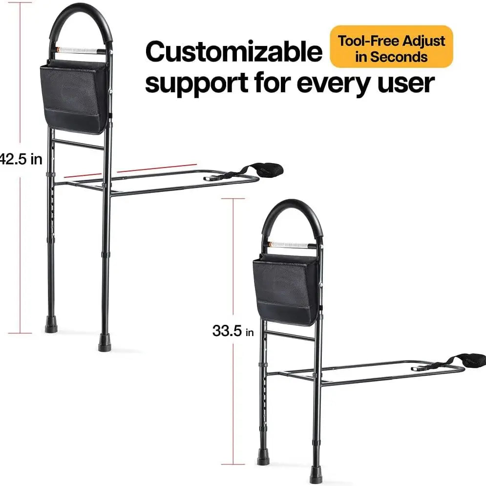 Bed Rail For Elderly Adjustable Safety Assist w/ Support